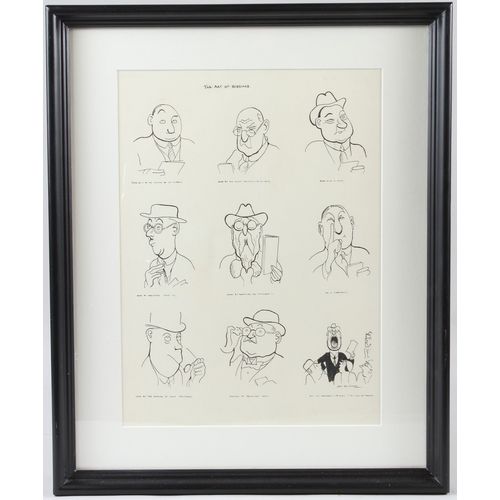 81 - WITHDRAWN FROM SALE HENRY MAYO BATEMAN (1887-1970)  'The Art of Bidding'  pen and ink  annotated and... 