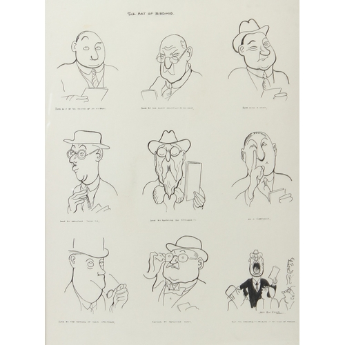 81 - WITHDRAWN FROM SALE HENRY MAYO BATEMAN (1887-1970)  'The Art of Bidding'  pen and ink  annotated and... 