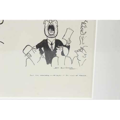 81 - WITHDRAWN FROM SALE HENRY MAYO BATEMAN (1887-1970)  'The Art of Bidding'  pen and ink  annotated and... 