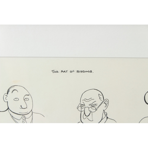 81 - WITHDRAWN FROM SALE HENRY MAYO BATEMAN (1887-1970)  'The Art of Bidding'  pen and ink  annotated and... 