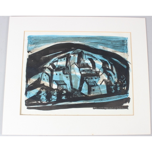 82 - ANNE REDPATH  'A Corsican Village'  lithograph on watermarked paper  signed in the print  unframed (... 