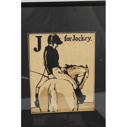 86 - WILLIAM NICHOLSON  'Y is for Yokel'  colour lithograph  and three others from the Alphabet Series  e... 