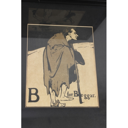 86 - WILLIAM NICHOLSON  'Y is for Yokel'  colour lithograph  and three others from the Alphabet Series  e... 