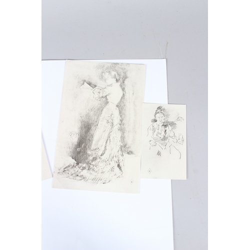89 - JAMES McNEILL WHISTLER  Collection of nine lithographic prints  Mostly portraits and figure studies ... 