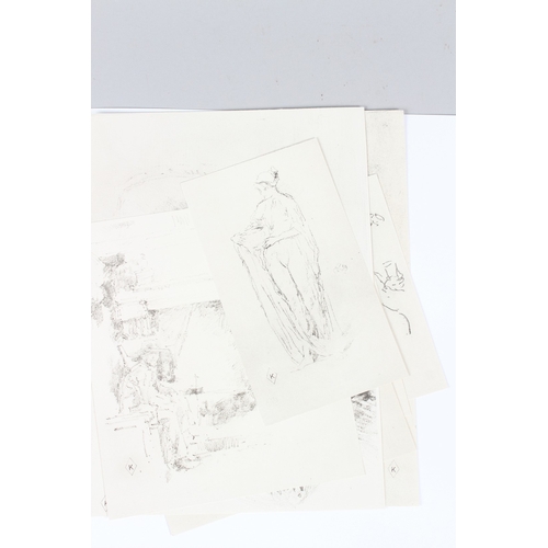 89 - JAMES McNEILL WHISTLER  Collection of nine lithographic prints  Mostly portraits and figure studies ... 