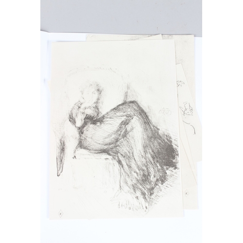 89 - JAMES McNEILL WHISTLER  Collection of nine lithographic prints  Mostly portraits and figure studies ... 