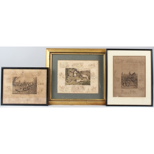 90 - FRANK PATON (1855-1909)  'Hunting Incidents'  signed engraving  25.5 x 20.5cm  and two other prints ... 