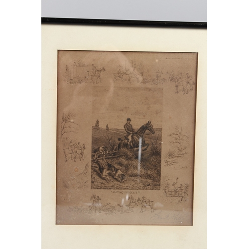 90 - FRANK PATON (1855-1909)  'Hunting Incidents'  signed engraving  25.5 x 20.5cm  and two other prints ... 
