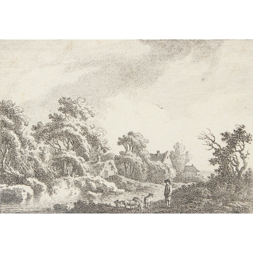 91 - AFTER REMBRANDT  Self portrait  print by Rae Boer  21 x 16cm  two other prints  landscape and  woman... 