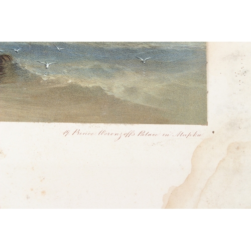 92 - CARLO BOSSOLI (1815-1884)  Prince Vorontsov's Palace in Alupka  coloured lithographic print  unframe... 