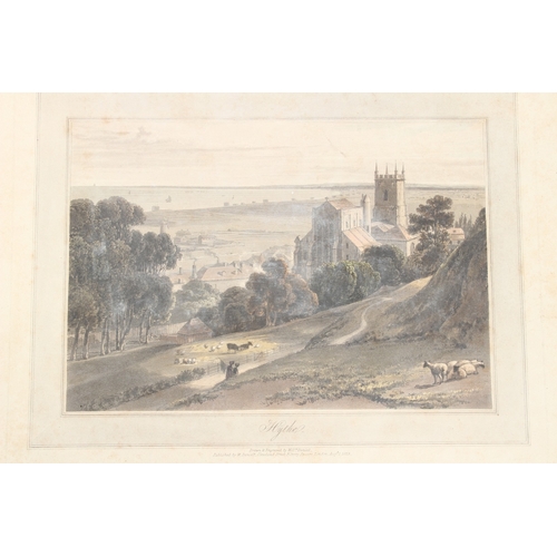 94 - WILLIAM DANIELL (1769-1837)  'Hythe' and 'Clovelly on the Coast of North Devon'  two engravings  unf... 