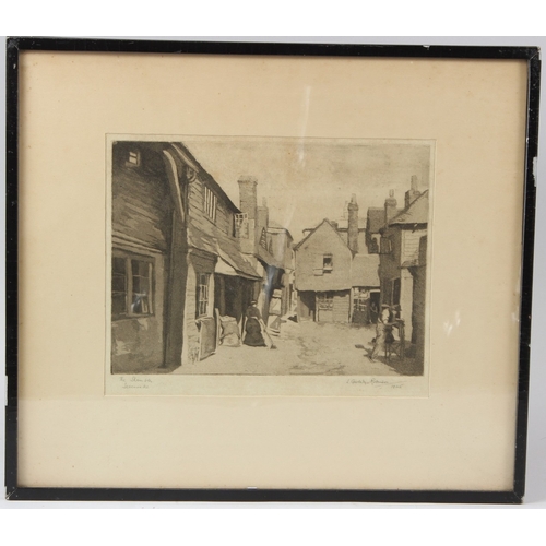 98 - L GWLADIS ROBINSON  'The Shambles Sevenoaks'  aquatint etching  signed, inscribed and dated 1925 in ... 
