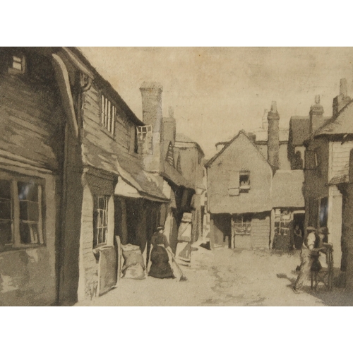 98 - L GWLADIS ROBINSON  'The Shambles Sevenoaks'  aquatint etching  signed, inscribed and dated 1925 in ... 