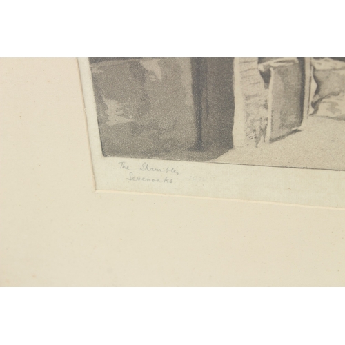 98 - L GWLADIS ROBINSON  'The Shambles Sevenoaks'  aquatint etching  signed, inscribed and dated 1925 in ... 