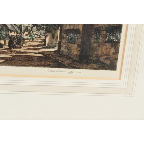 99 - ALICE BARNWELL  'Stanton The Cotswolds'  colour etching  signed and inscribed in pencil  20 x 35cm p... 