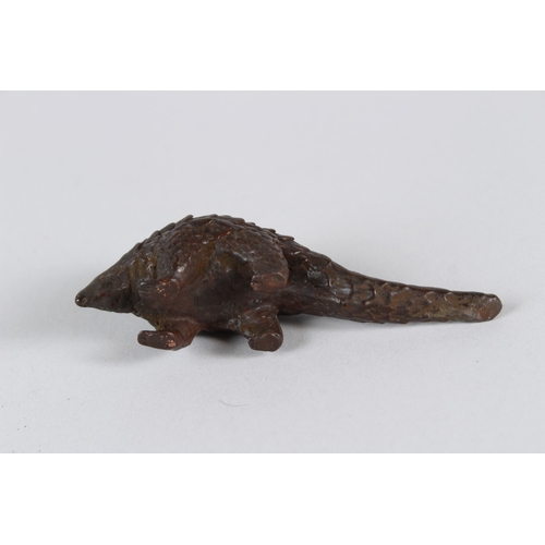 16 - A JAPANESE BRONZE PANGOLIN.  10cms long.