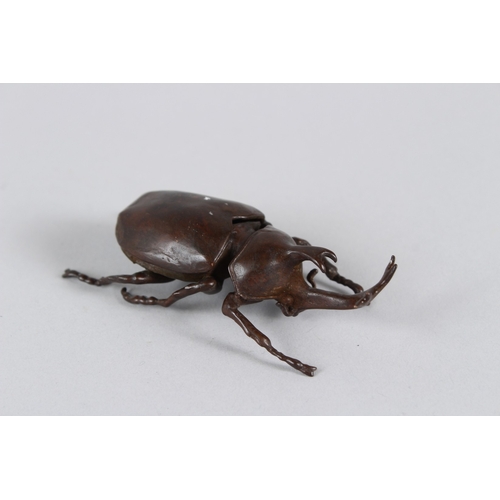 18 - A JAPANESE ARTICULATED LONG NOSE JUNGLE BEETLE.  9cms long.