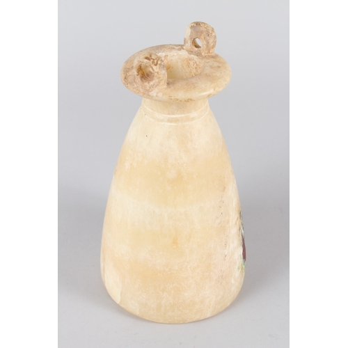 35 - AN EGYPTIAN ALABASTER SITULA, NEW KINGDOM, Circa. 1550-1070 BC, with ring handles to the circular to... 