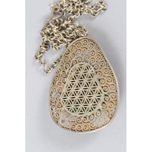 8 - A CHINESE WHITE METAL MOUNTED 