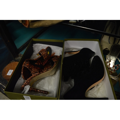 120 - Two boxed pairs of ladies shoes, size 38 & 38½.