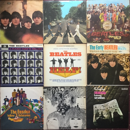 303 - Beatles LP Vinyl 33rpm Records. Here we have 9 Records to include UK and USA pressed albums with tit... 