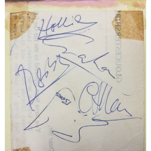 254 - Autograph Book with Hollies & Adam Faith. Here we have a lovely collection of autographs in a small ... 