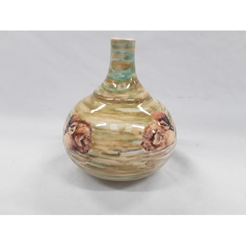 37 - Poole Pottery studio Alan White vase hand painted by Jane Brewer 