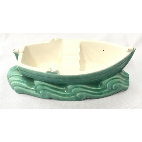 150 - Poole Pottery rowing boat ashtray 542, with C65 glaze. (Please examine)
