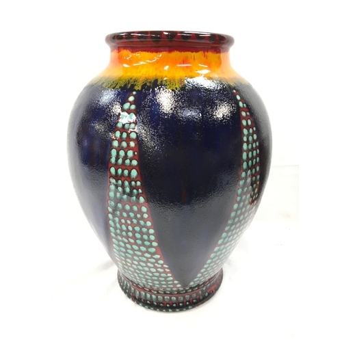 146 - Poole Pottery studio large 35cms vase in a one-off blue and cobalt design by N Massarella, signed to... 