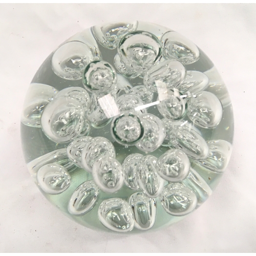 999A - Large round glass bubble paperweight.