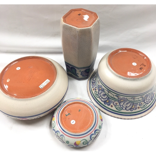 32 - Poole Pottery Carter Stabker Adams bowl together with a CSA shape 406 VX pattern bowl and a CSA HH p... 