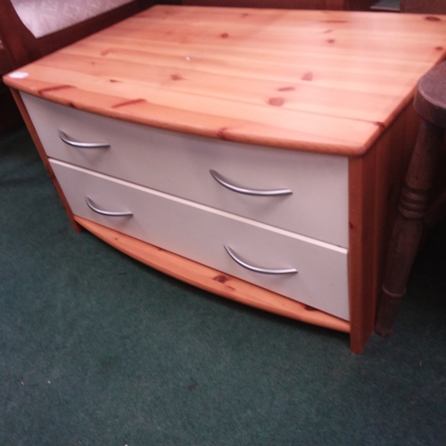 1449 - A modern two drawer pine unit.