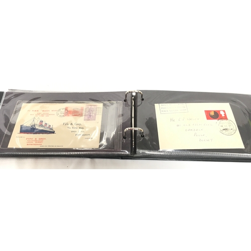 163 - Album containing a quantity of Cunard Letter Cards and covers including a rare First Day cover of Qu... 