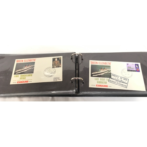 163 - Album containing a quantity of Cunard Letter Cards and covers including a rare First Day cover of Qu... 