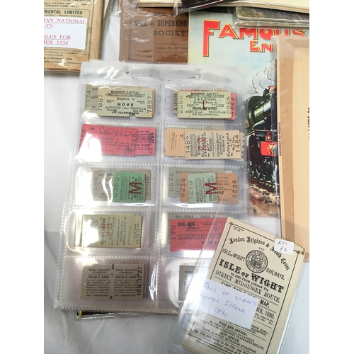 215 - A box containing various early railway ephemera to include sketches of the East Somerset Railway, GW... 