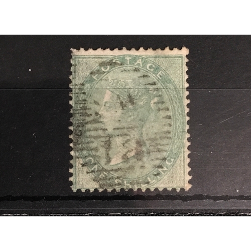 167 - G.B 1856 S.G.73. 1/- Pale Green. Used. Cat £350.