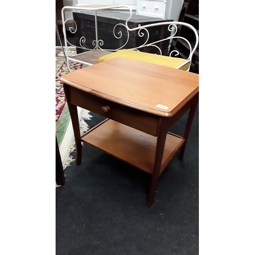 1609 - A teak bedroom chest with single drawer.