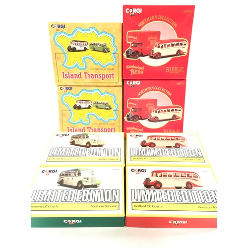 545 - 8 x boxed Corgi Sets to include 2 x Q57/1 Southern Collection, 2 x D949/24 Bedford OB Coach Southern... 