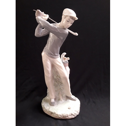 142 - Lladro male golfer 4824 - 28cm high, in excellent condition - no box.