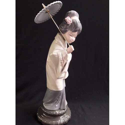 137 - Lladro: 'Japanese with parasol' figure with plain box No.4988.