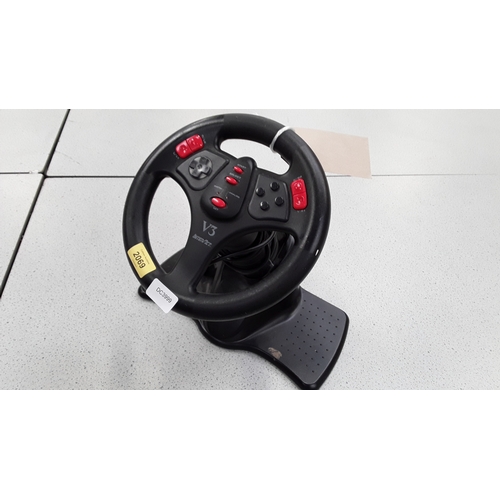 2069 - A V3 Interact Playstation steering wheel racing controller (REF 131).