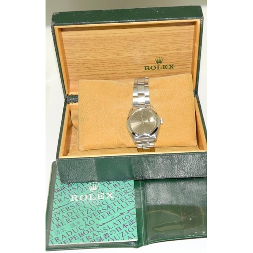 2219 - A Rolex Oyster date 1970's stainless steel automatic gents wristwatch, model no.1500, boxed.