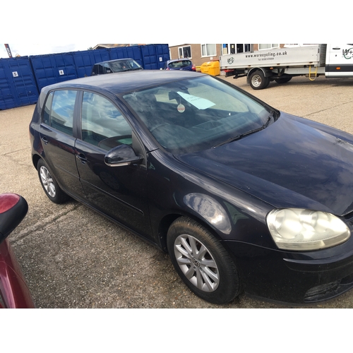 2257 - A black VW Golf Match TDI. Registered in September 2008, 1896cc. No tax or MOT.