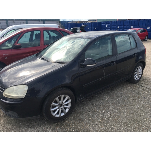 2257 - A black VW Golf Match TDI. Registered in September 2008, 1896cc. No tax or MOT.