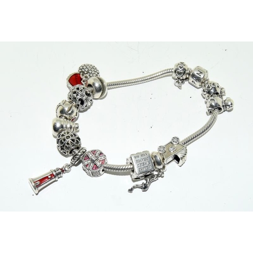 2317 - A Pandora 925 silver bracelet with another.(Ref:1).