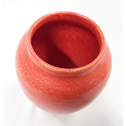 19 - Poole Pottery shape 198 orange uranium glaze vase 5.8