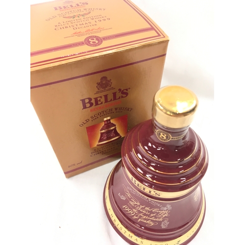 142 - A Bell’s Limited Edition Old Scotch Whisky Wade porcelain Christmas 1999 Decanter with box, plus a B... 