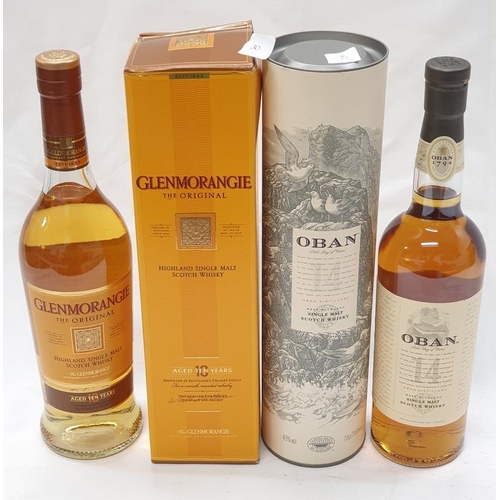 146 - Two bottles of 70cl boxed Single Malt Scotch Whiskey: Glenmorangie 10Y and Oban.