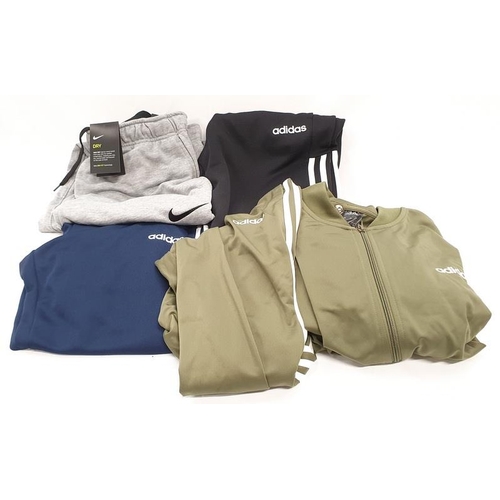 263 - Three pairs Nike and Adidas jogging bottoms - Size M and L and an Adidas Khaki tracksuit - Size L (R... 