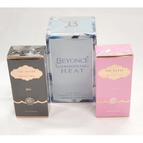 273 - Beyonce Shimmering Heat 100ml eau de parfum and two Ted Baker POlly and Ella 30ml eau de toilettes (... 